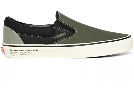Мужские слипоны Vans Classic Slip-On 66 Supply, зелено-черные
