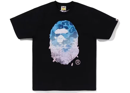 Мужская футболка Bape Sakura Photo Ape Head, черная