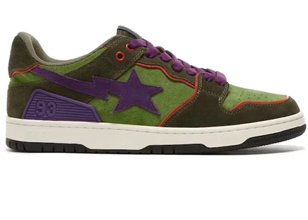 Мужские кеды Bape Sk8 Sta, темно-фиолетовые/зеленые