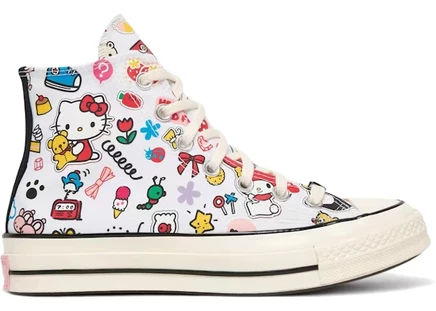 Converse Chuck 70 Hi Hello Kitty Stickers white/pink/green