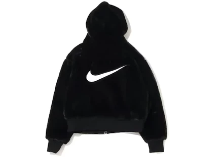 Женская куртка Nike с искусственным мехом, черная