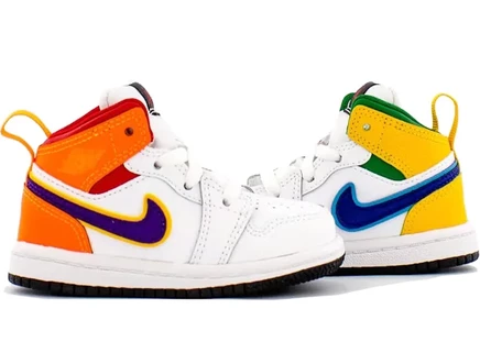 Детские кеды Jordan 1 Mid Alternate, разноцветные