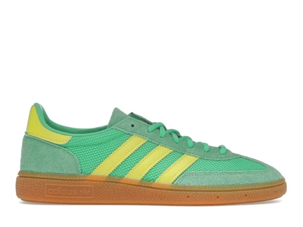 Мужские кроссовки Adidas Handball Spezial, зеленые/желтые с гумовой подошвой
