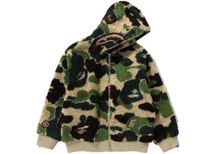Мужское худи Bape ABC Camo Boa Shark свободного кроя, зеленое