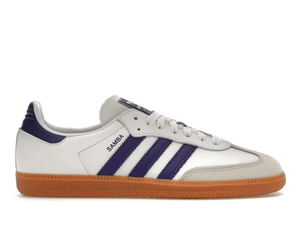 Женские кеды Adidas Samba OG, белые с коричневой подошвой