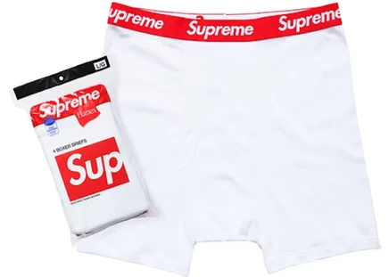 Мужские боксер-брифы Supreme Hanes (набор 4 шт.), белые