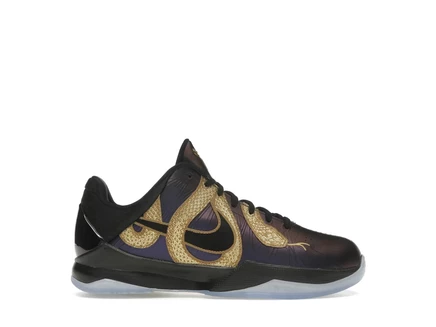 Детские кроссовки Nike Kobe 5, баклажан/черные/золотистые