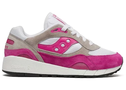Мужские кроссовки Saucony Shadow 6000, бело-серо-розовые