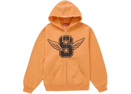 Мужское худи Supreme Wings на молнии, светло-оранжевое
