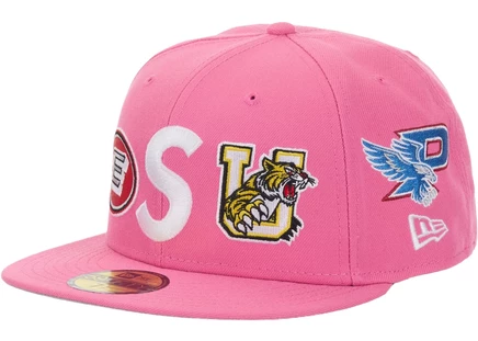 Supreme Mascots S Logo New Era 59Fifty Fitted Cap Pink pink