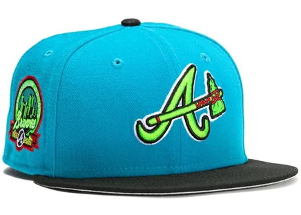Мужская кепка New Era 59Fifty Braves, неоновая/черная