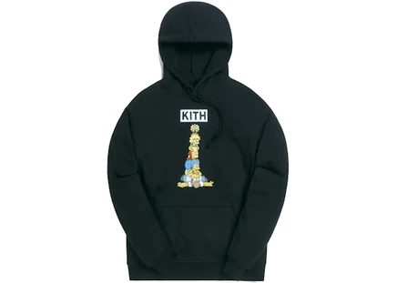 Мужская худи KITH x The Simpsons Family Stack, черная