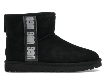 Женские угги Ugg Classic Mini II с логотипом, черные