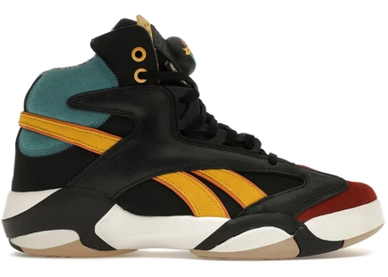 Кроссовки Reebok Shaq Attaq, черно-сине-коричневые