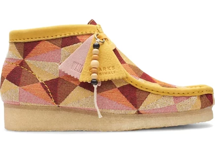 Женские ботинки Clarks Originals Wallabee, желтые комбинированные