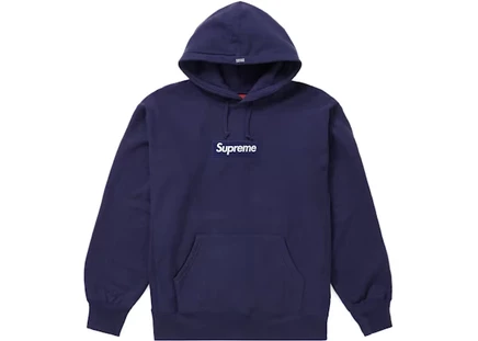 Худи Supreme Box Logo FW21, темно-синяя