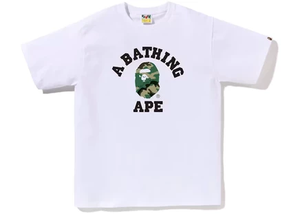 Футболка Bape Woodland Camo College, белая