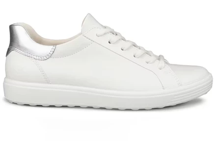 Женские кроссовки Ecco Soft 7, белые с серебристым