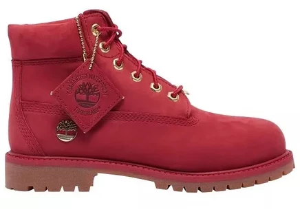 Детские ботинки Timberland 6 Inch нубук, темно-красные
