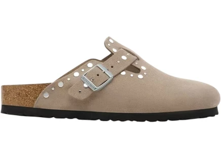 Мужские сабо Birkenstock Boston Rivets из замши, тауп