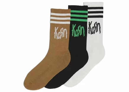 Мужские носки 3 пары adidas x KoRn, белые/черные/коричневые