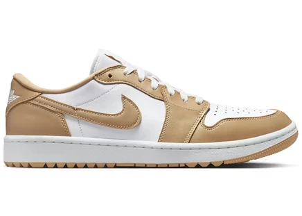Мужские кроссовки jordan 1 low golf, белые/льняные