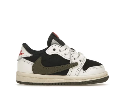 Детские кроссовки jordan 1 Retro Low OG SP Travis Scott, оливковые