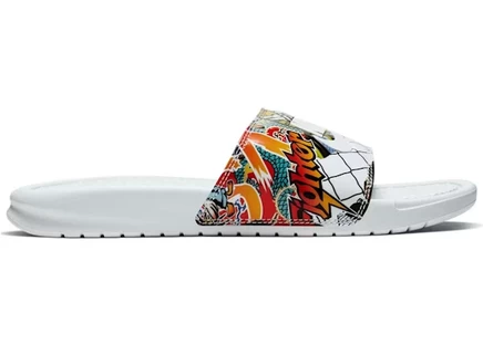Женские сланцы Nike Benassi «China Hoop Dreams», белые