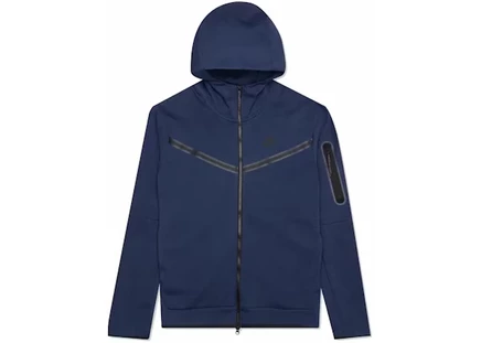 Детское худи Nike Sportswear Tech Fleece на молнии, темно-синее/черное