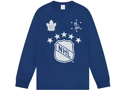 Мужская футболка OVO x NHL Toronto Maple Leafs, синяя