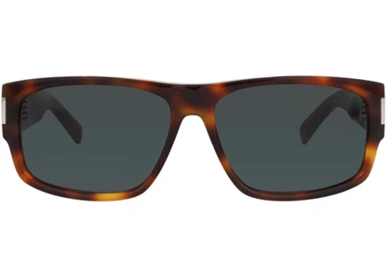 Saint Laurent Sunglasses Square-Frame Recycled Acetate Havana Havana Black (SL689-30015232-002) havana havana black (sl689-30015232-002)
