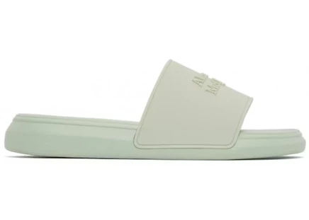 Мужские шлепанцы Alexander McQueen Logo Slides, зеленые