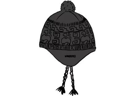 Шапка-ушанка Supreme Chullo Windstopper, черная