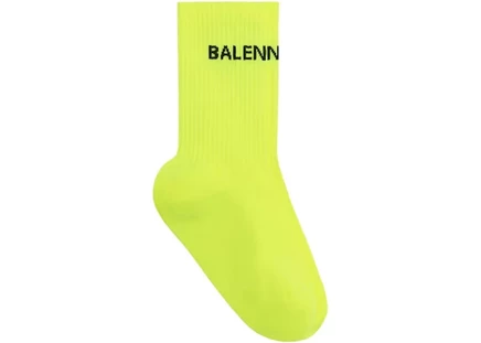 Унисекс носки Balenciaga Logo, неоново-желтые/черные