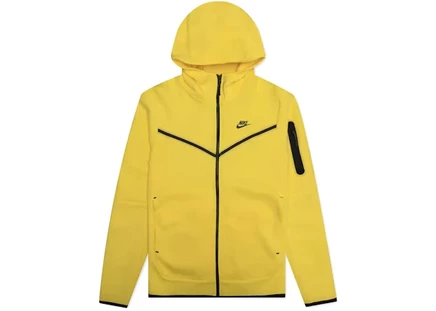 Мужское худи Nike Tech Fleece на молнии, желтое/черное