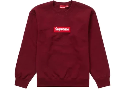 Мужской свитшот Supreme Box Logo Crewneck, бордовый