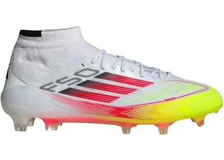 Женские бутсы Adidas F50 Elite FG, бело-красно-желтые