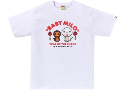 Мужская футболка bape year of the snake baby milo, белая