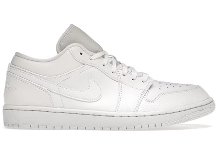 Кроссовки Jordan 1 Low Triple White кожаные, белые