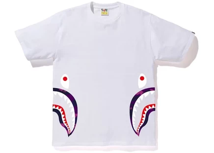 Мужская футболка Bape Camo Shark, бело-фиолетовая