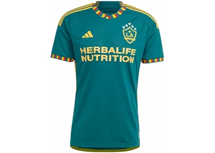 Мужская футболка Adidas LA Galaxy Away 23/24, зеленая/золотистая