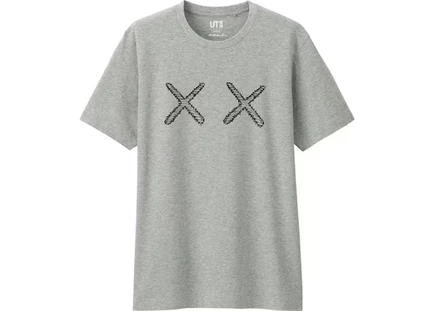 Унисекс футболка KAWS x Uniqlo XX, серая