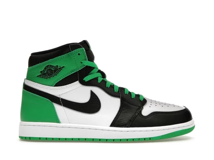 Мужские кроссовки Jordan 1 Retro High OG Lucky Green, черно-бело-зеленые