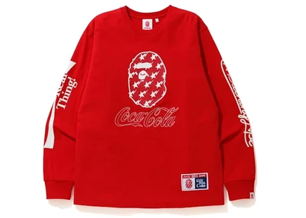 Мужской лонгслив Bape x Coca Cola, красный
