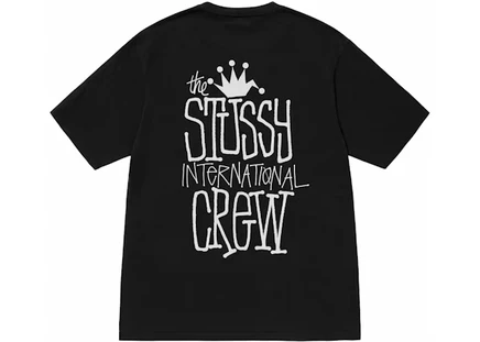 Мужская футболка Stussy Crown International, пигментная, черная