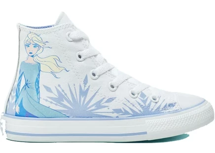 Детские кеды Converse Chuck Taylor All Star Hi Frozen 2 Elsa, бело-голубые