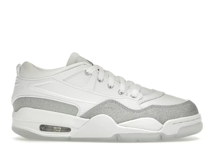 Женские кроссовки Jordan 4 RM, белые с серебристым