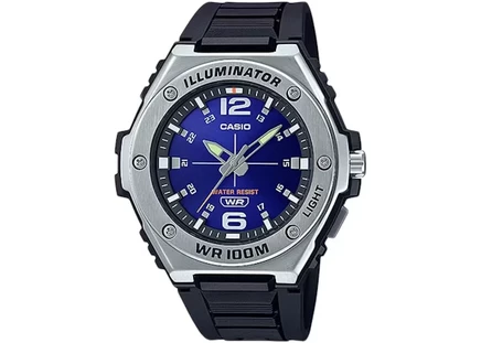 Мужские кварцевые часы Casio G-Shock MWA-100H-2AV, корпус 51 мм, полимерный ремешок, синий циферблат
