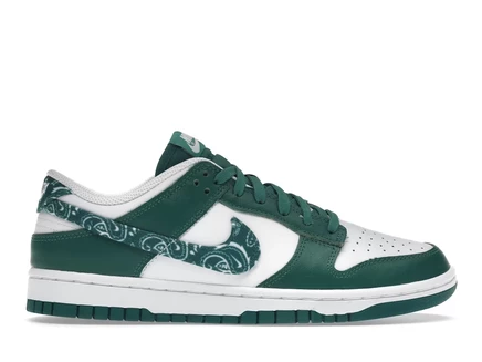 Женские кроссовки Nike Dunk Low Paisley Pack, бело-зеленые