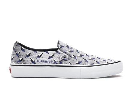 Мужские слипоны Vans Slip-On Supreme Diamond Plate, белые